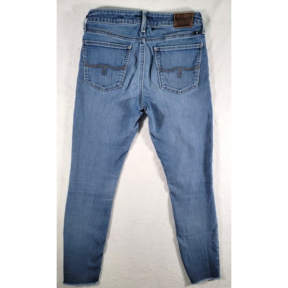Lucky Brand Jeans Womens Lolita Skinny 2 / 26 Raw Hem Ankle Low Rise Medium Wash - Picture 4 of 16